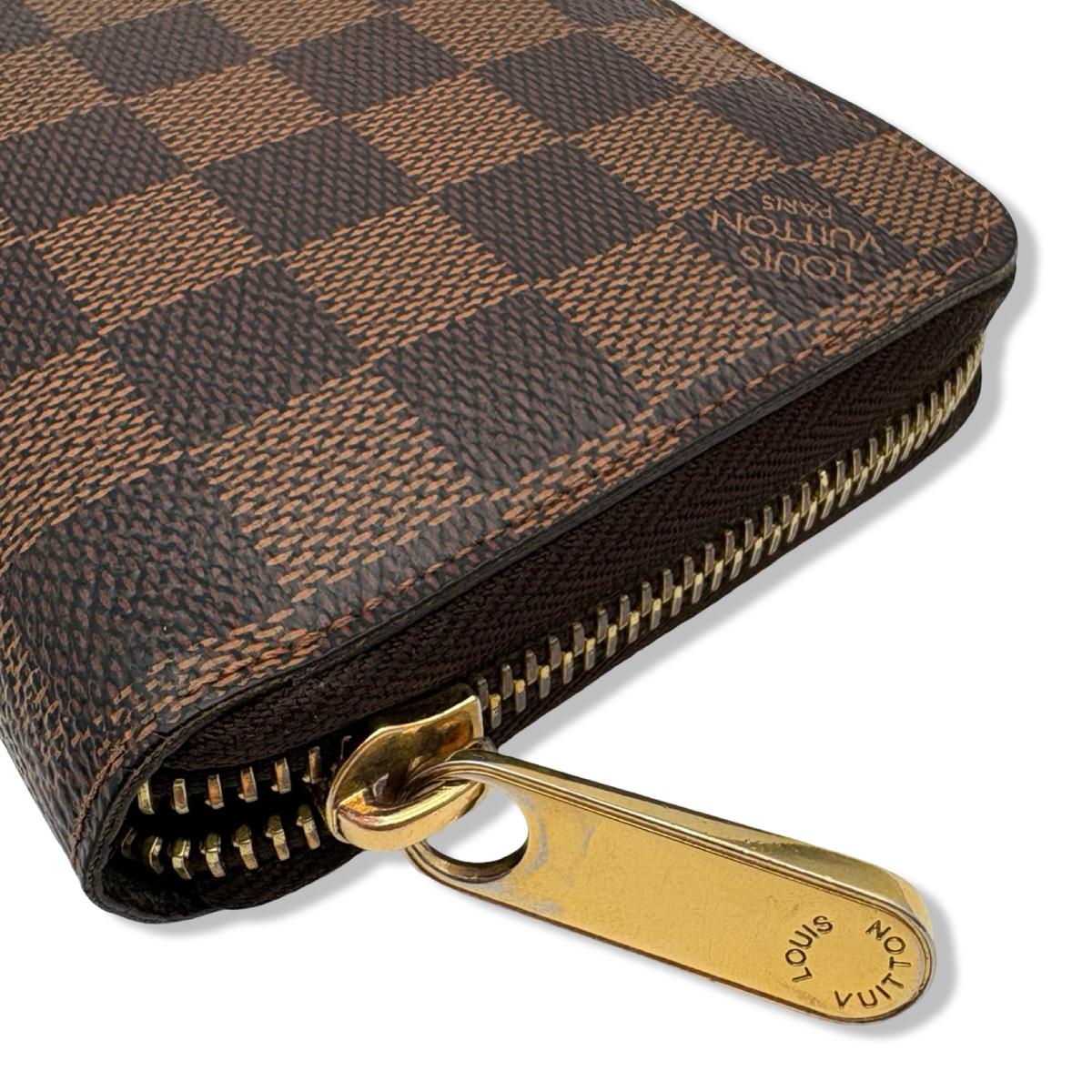 Pre-Owned Louis Vuitton Damier Ebene Canvas Zippy Wallet ** MI Initials** - LV2099