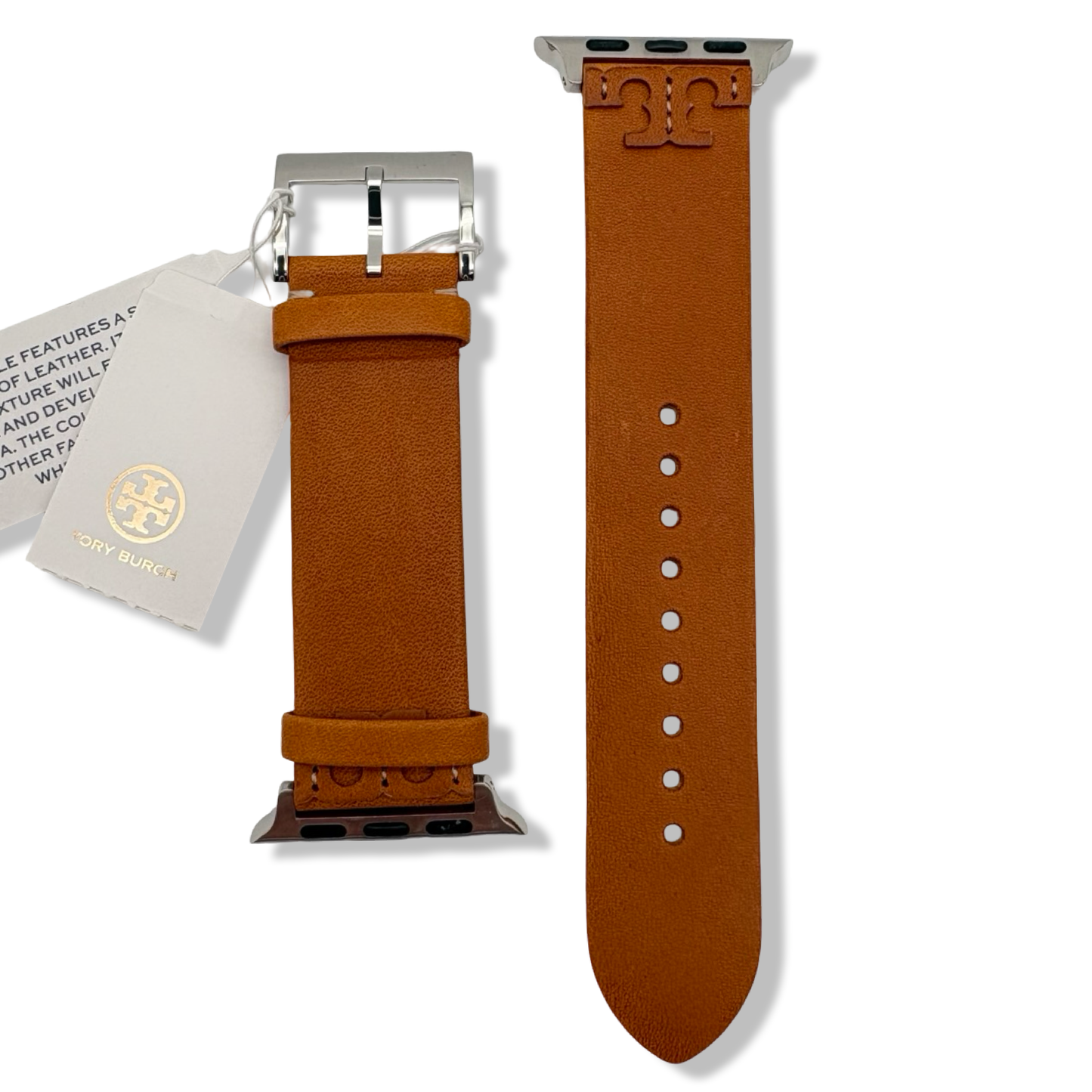 Pre-Owned Tory Burch Interchangeable McGraw Band Leather Strap For Apple Watch 38mm/45mm - Moose - TBS0100E