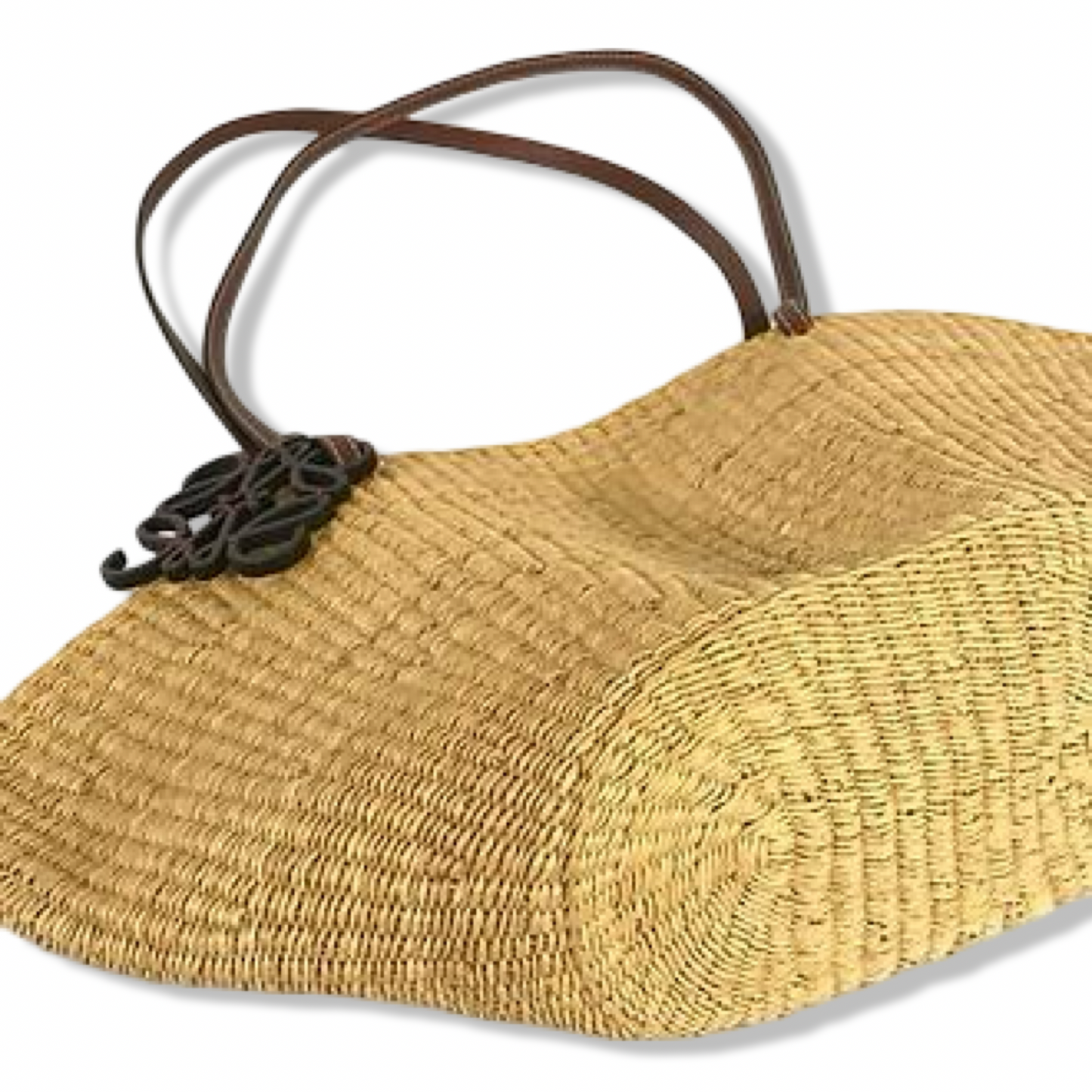 Pre-Owned Loewe Anagram Raffia Shell Basket Tote Bag Small - LOE1012