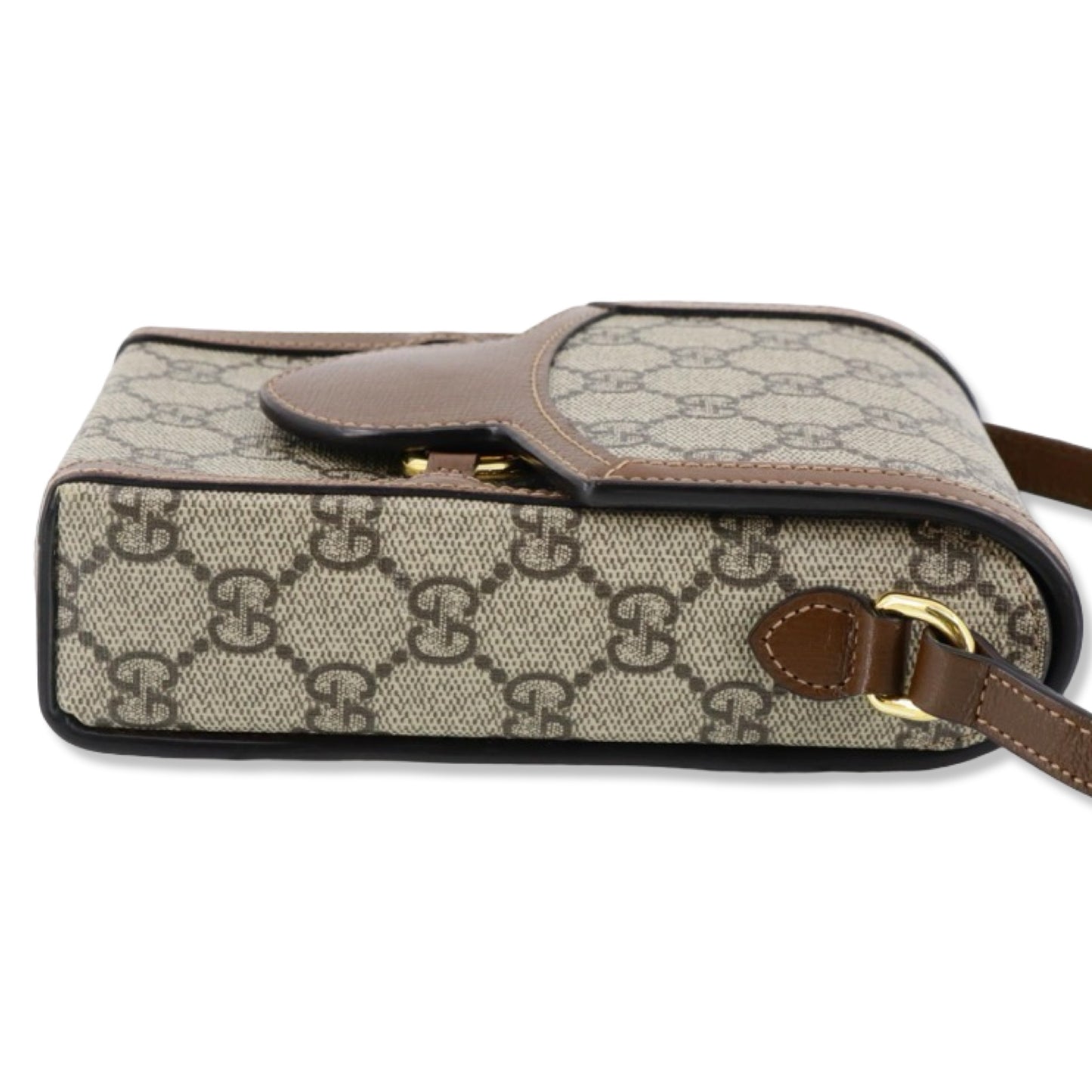 Pre-Owned Gucci GG Supreme Canvas with Leather Trim Crossbody 1955 Mini Bag - G1096