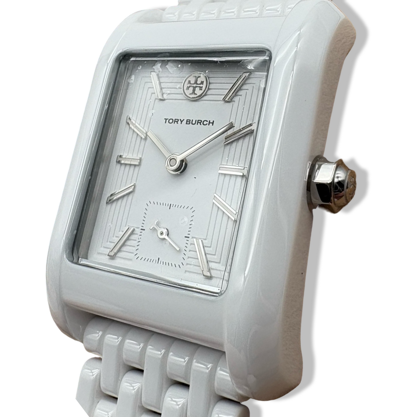 Pre-Owned Tory Burch Women's Eleanor Three-Hand White Ceramic Bracelet Watch (Model: TBW1088) - B0DYFDSV6R