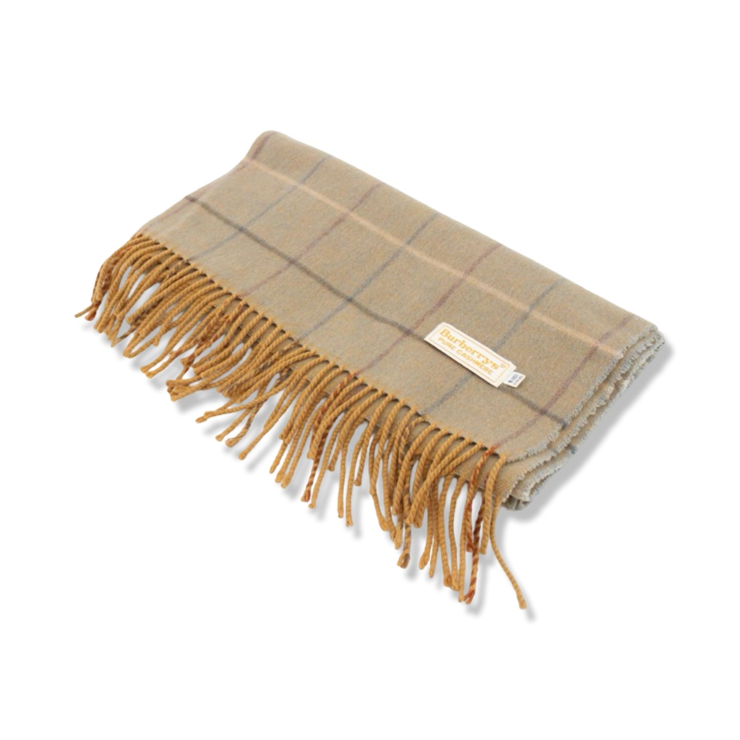 Pre-Owned Burberry Beige Check Cashmere Scarf - BB1051