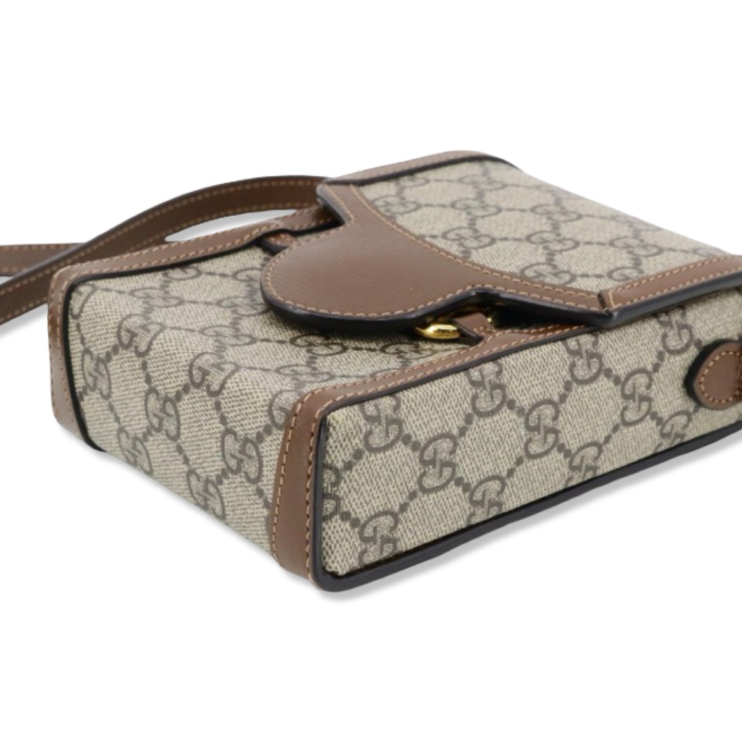 Pre-Owned Gucci GG Supreme Canvas with Leather Trim Crossbody 1955 Mini Bag - G1096