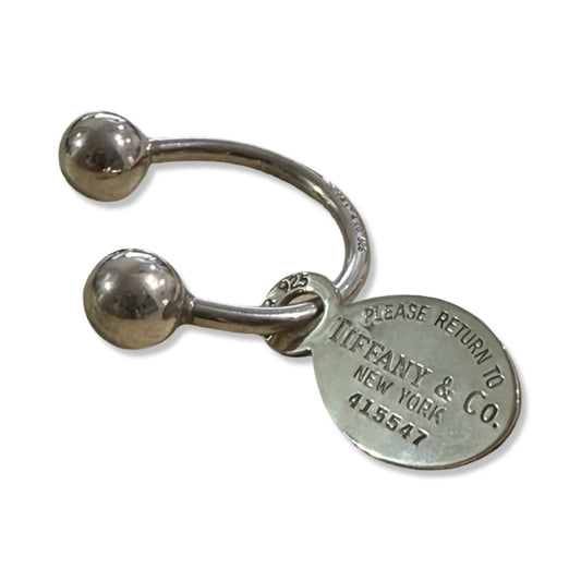 Pre-Owned Tiffany & Co Sterling Silver Return to Tiffany Oval Key Ring - 415547- TIF1003