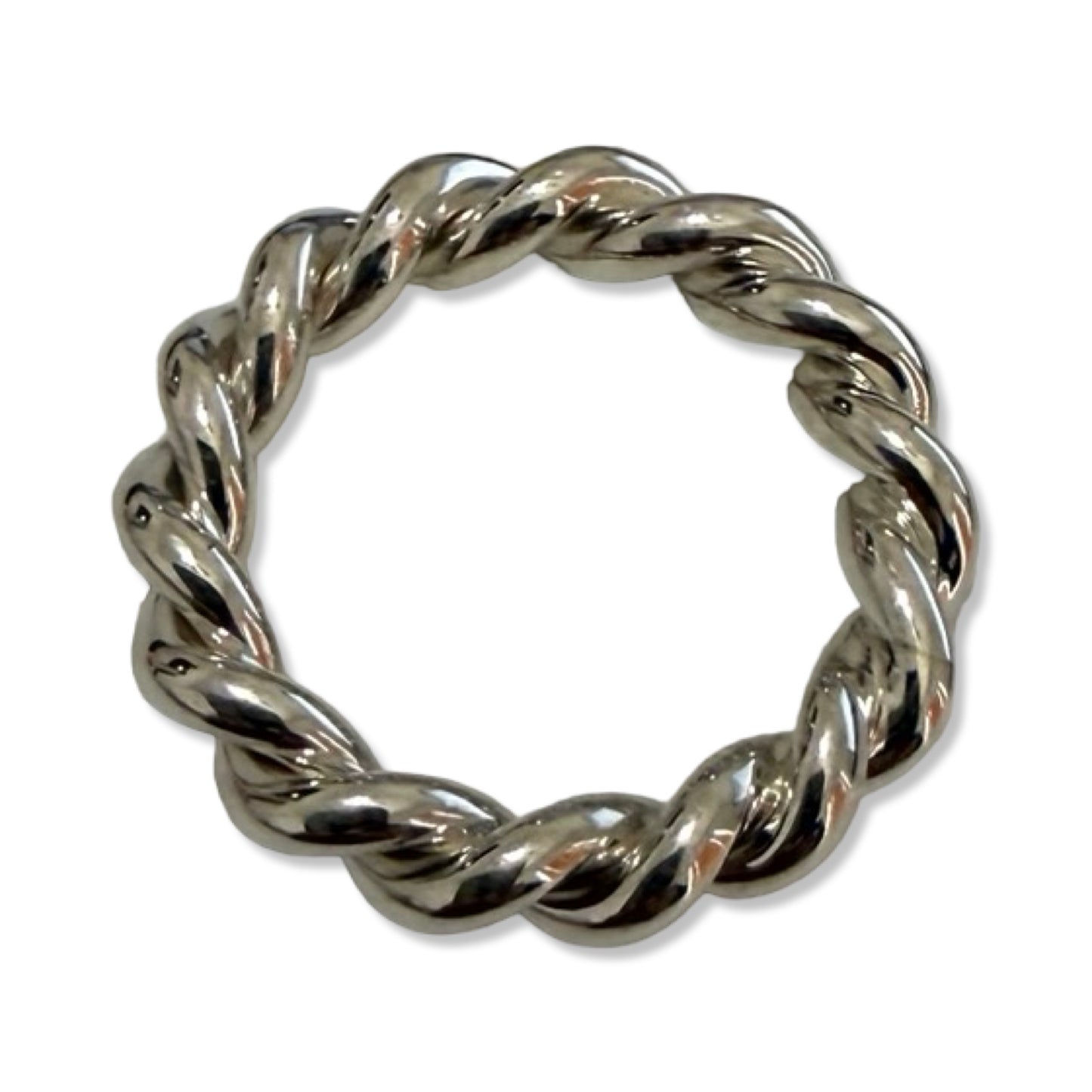 Pre-Owned Tiffany & Co Sterling Silver 4mm Twist Rope Ring - Size 5 - TIF1028
