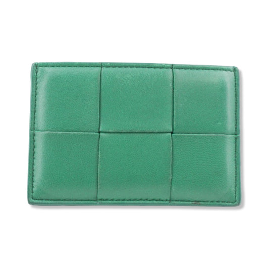 Pre-Owned Bottega Veneta Leather Card Case Green - BV1005