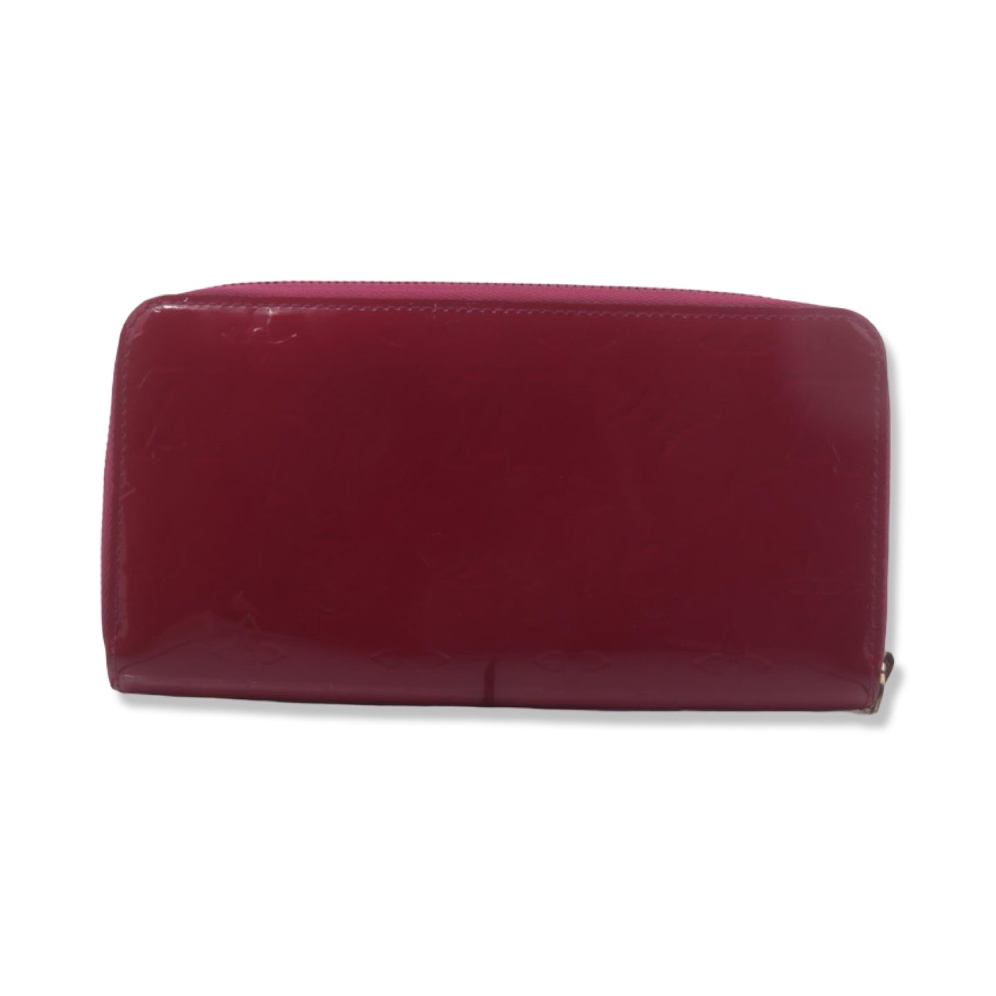 Pre-Owned Louis Vuitton Dark Pink Vernis Zippy Wallet - LV1346