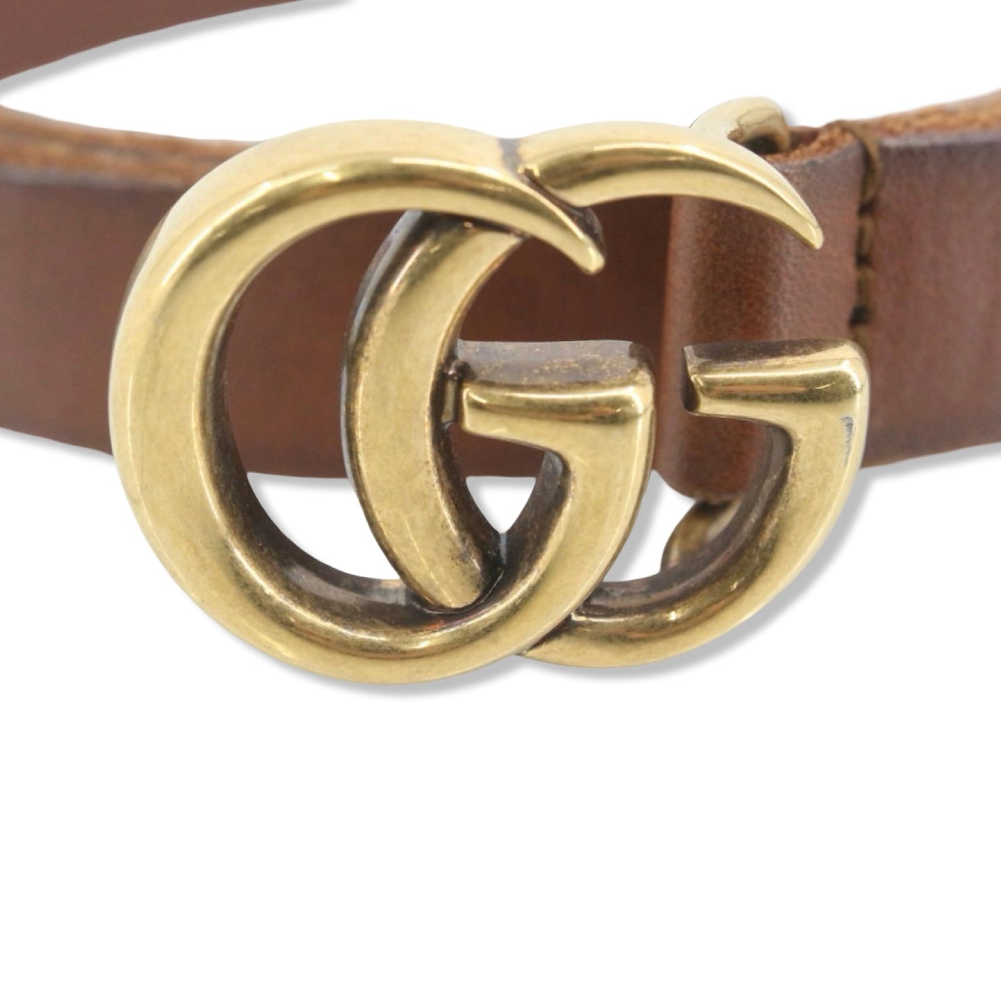 Pre-Owned Gucci Brown Thin Belt - Size 85 - G1195