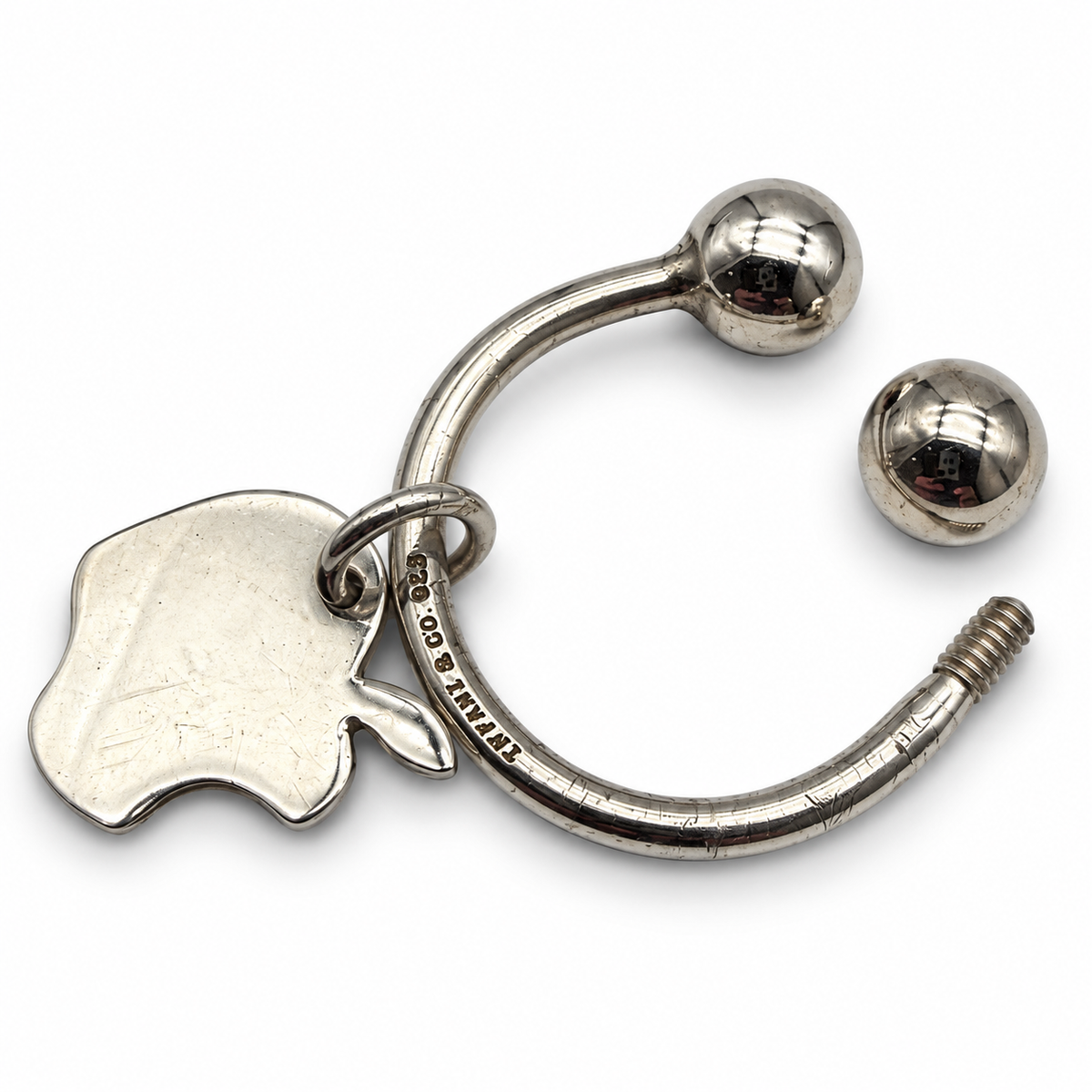 Pre-Owned Tiffany & Co Sterling Silver Tiffany Apple Key Ring - TIF1071