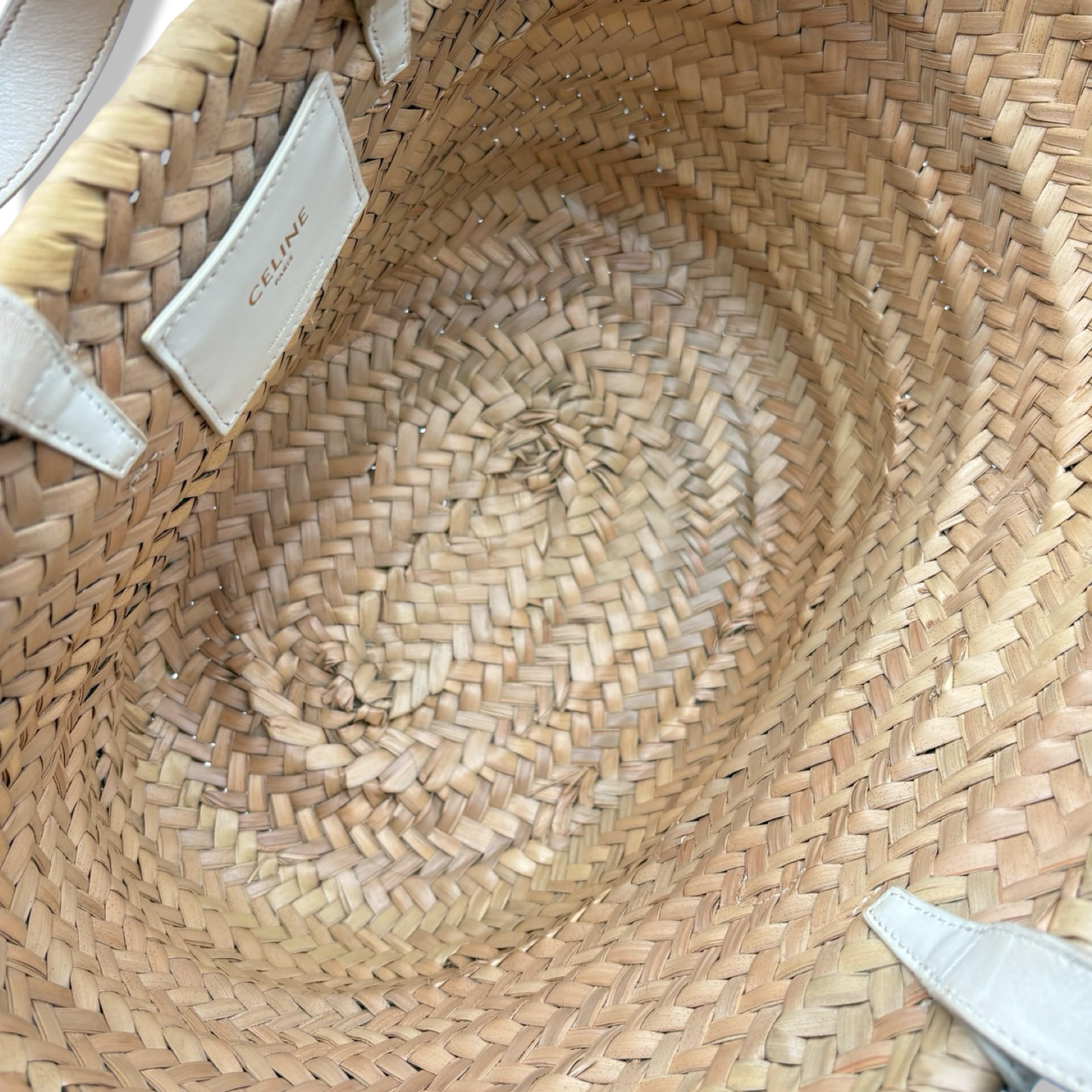 Pre-Owned Celine Triomphe Classic Panier in Raffia and Calfskin - CELINE1024