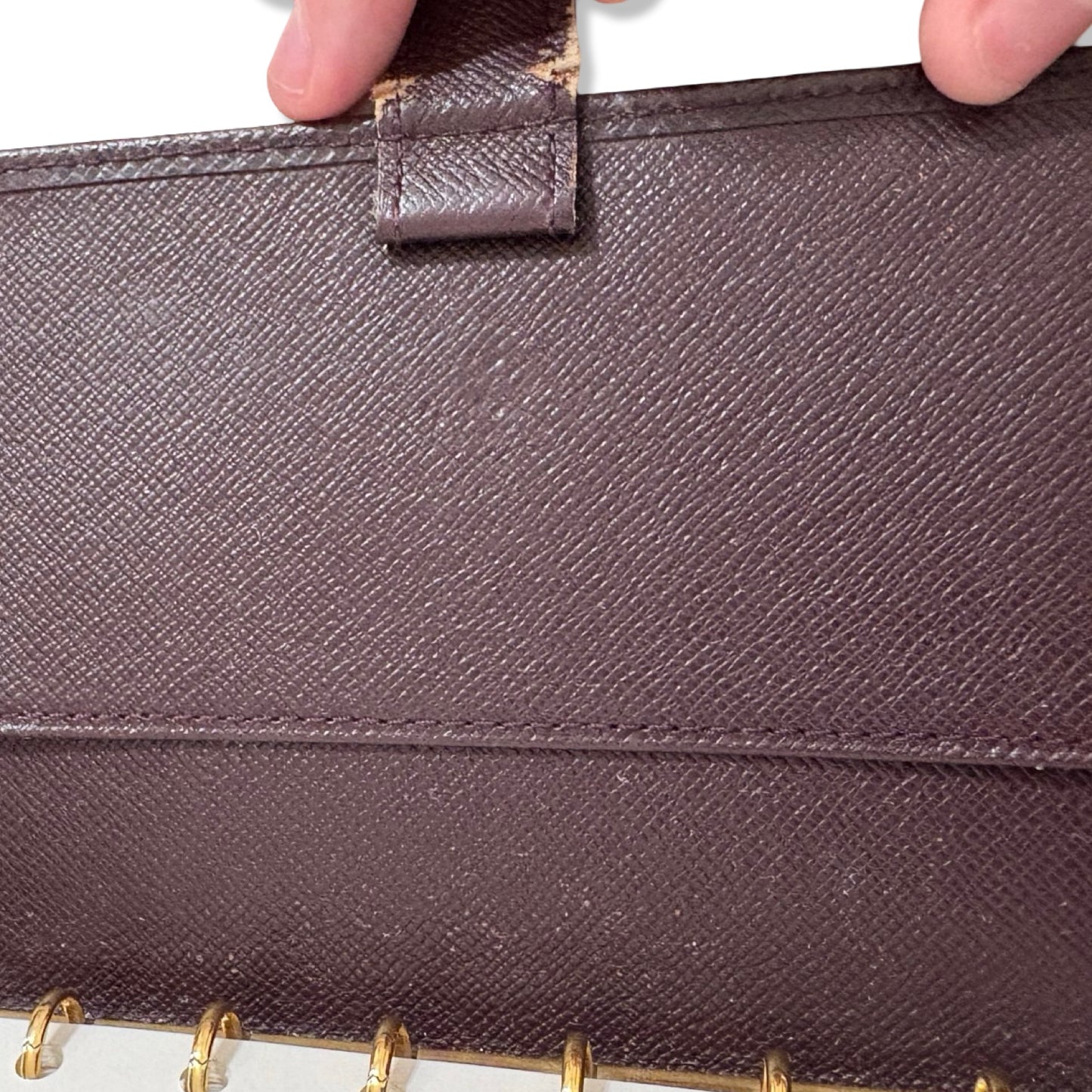 Pre-Owned Louis Vuitton Tiaga Leather Brown Small Ring Agenda Cover - LV1203