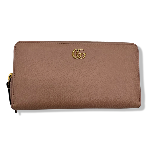 Pre-Owned Gucci Leather Zip Around Pink Wallet - G1187
