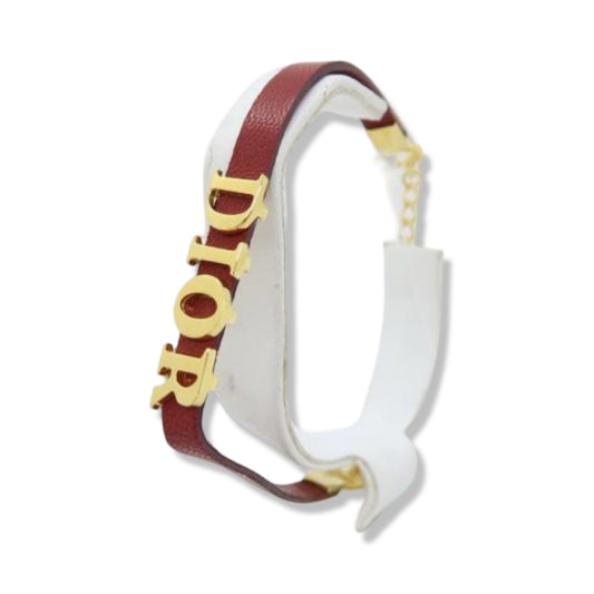 Pre-Owned Dior Burgundy and Gold Bracelet - DIO1032