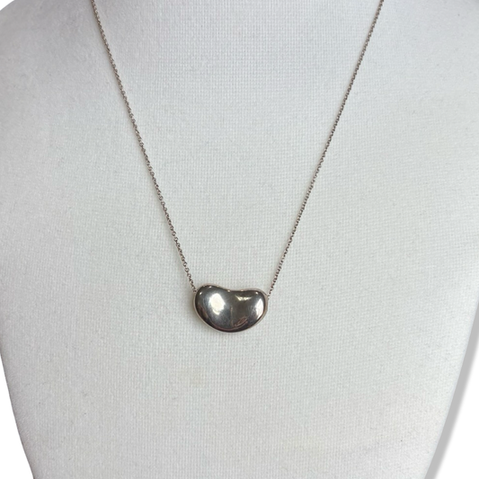 Pre-Owned Tiffany & Co Sterling Silver Medium Bean Necklace - TIF1032