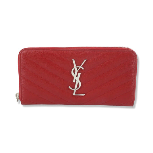 Pre-Owned Saint Laurent Classic Matelasse Chevron Zippy Wallet - YSL1036
