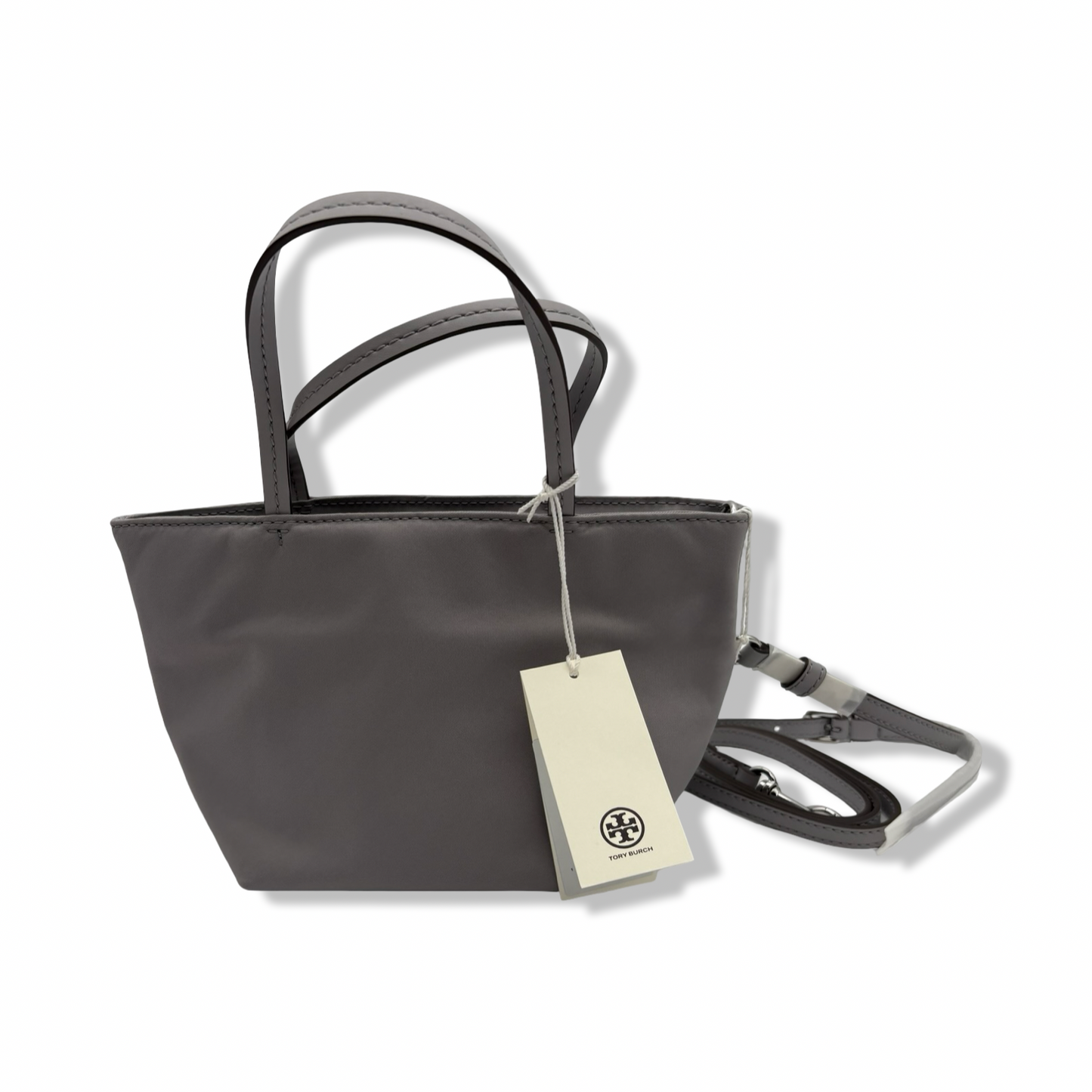 Pre-Owned Tory Burch Women's Ella Nylon Mini Tote (Bay Gray) - B0FHR96GR2