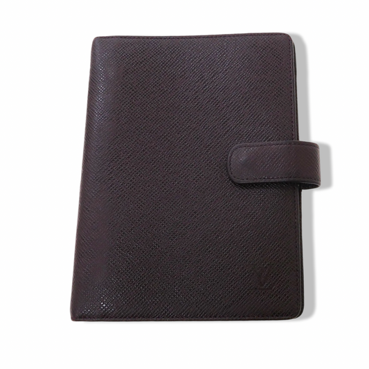 Pre-Owned Louis Vuitton Taiga Leather Burgundy Medium Ring Agenda - LV1992