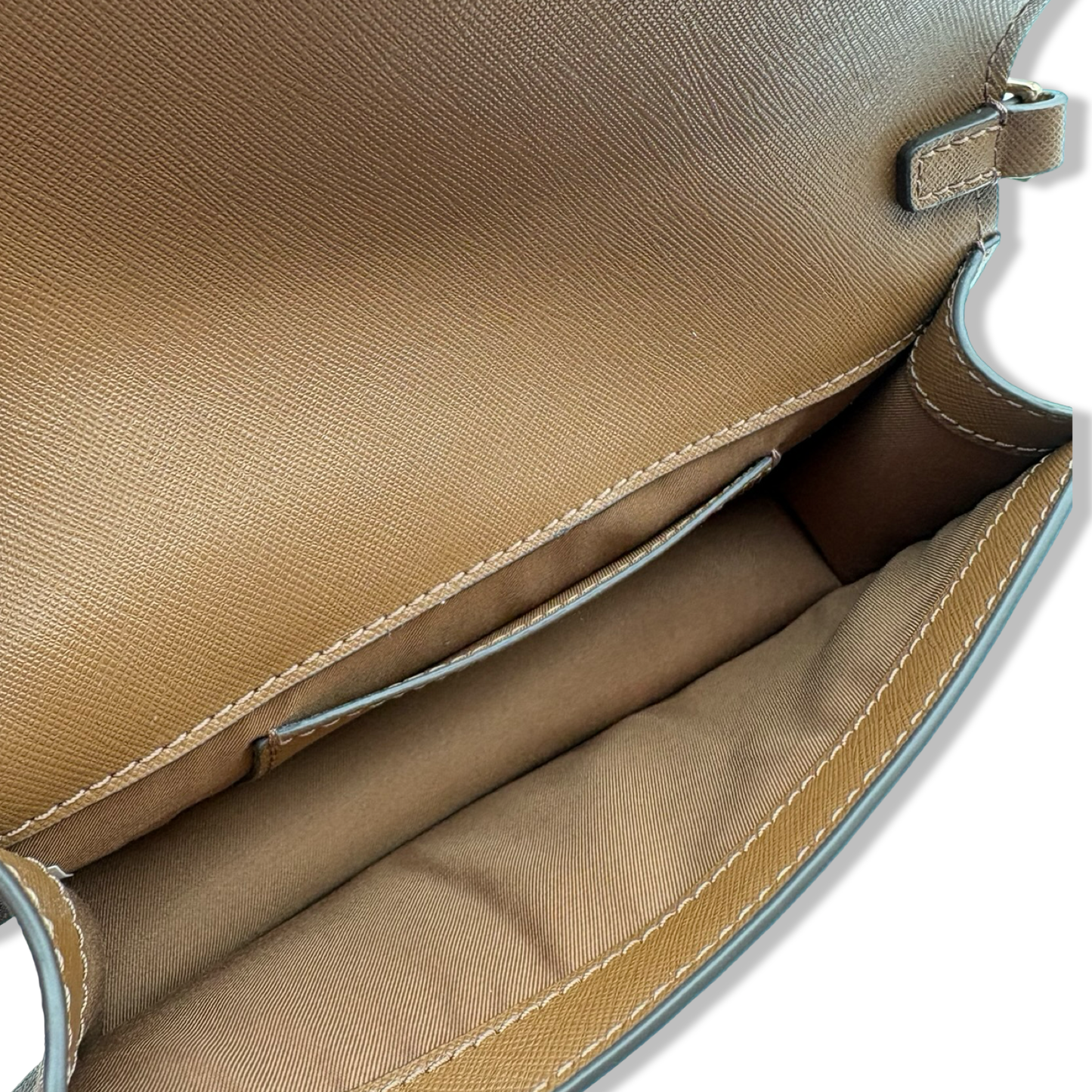 Pre-Owned Tory Burch Emerson Mini Crossbody Clutch (Moose Brown)