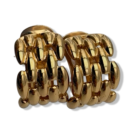 Pre-Owned Christian Dior Large Chain Link Clip On Earrings - DIO1065