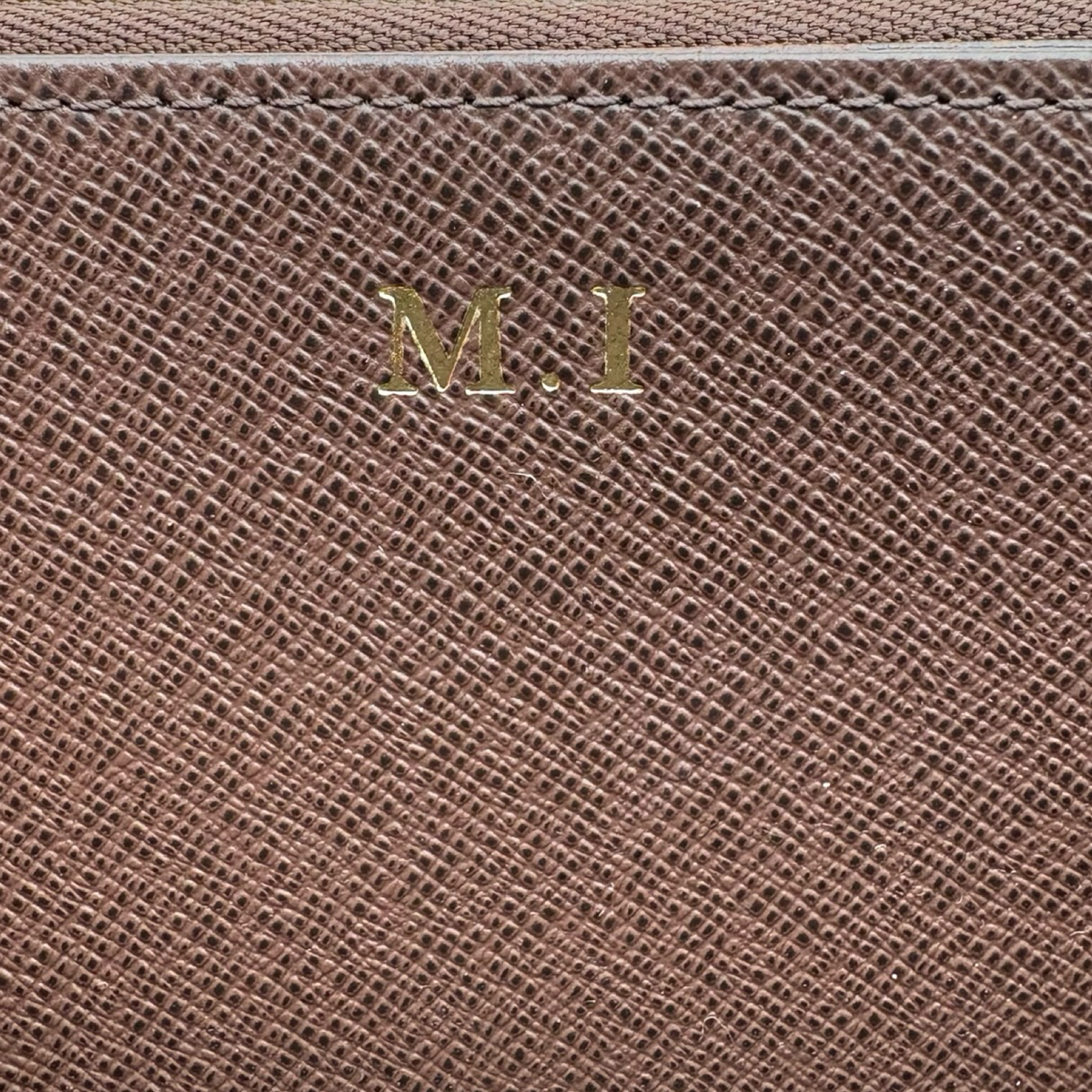Pre-Owned Louis Vuitton Damier Ebene Canvas Zippy Wallet ** MI Initials** - LV2099