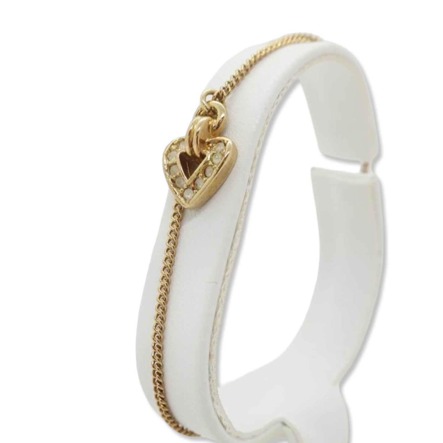 Pre-Owned Dior Gold Plated Heart Charm Bracelet - DIO1039