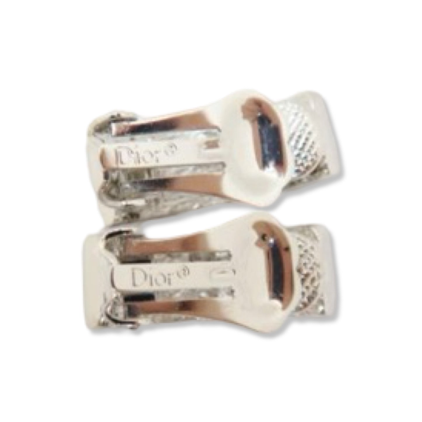 Pre-Owned Dior Silver "Dior" Clip On Earrings - DIO1030