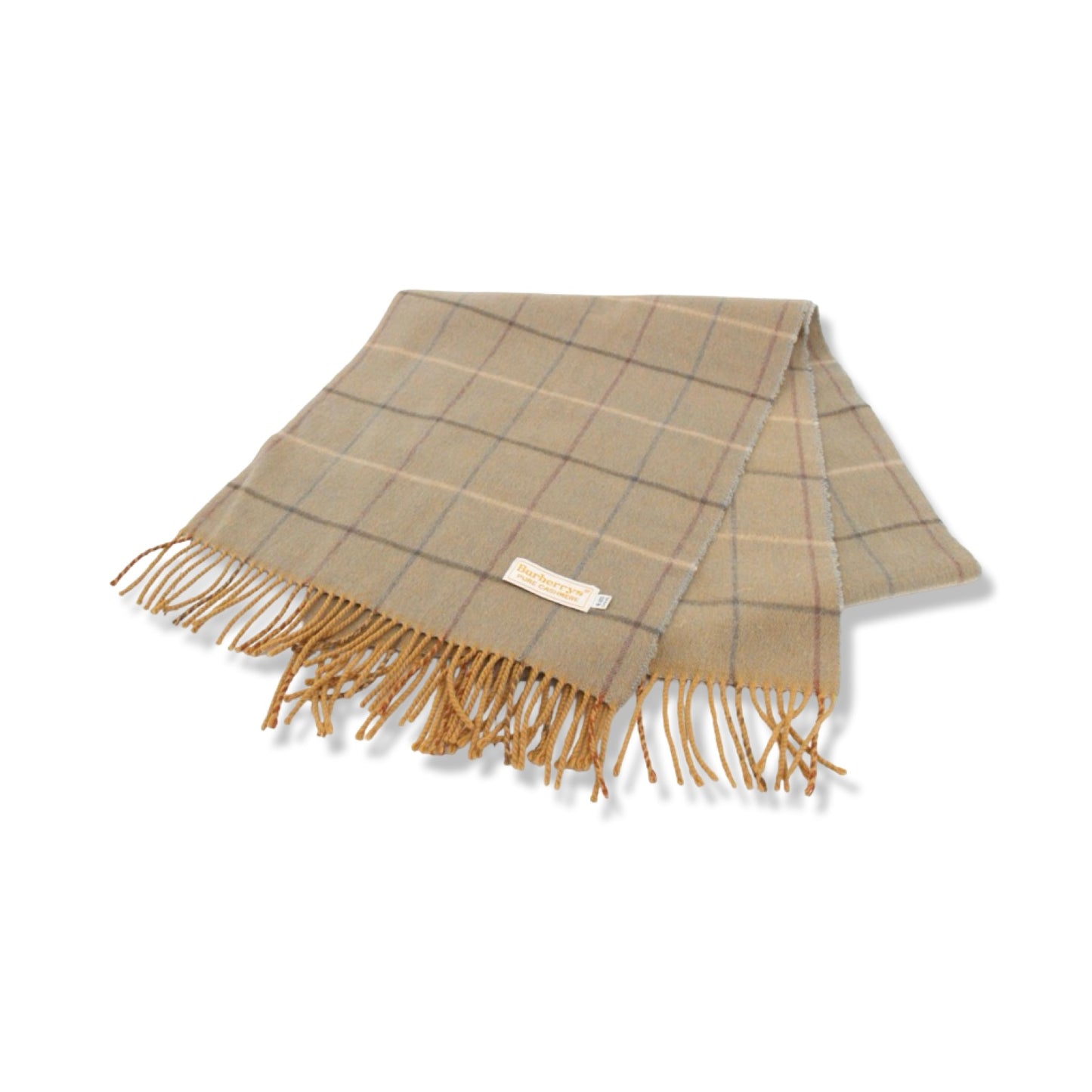 Pre-Owned Burberry Beige Check Cashmere Scarf - BB1051