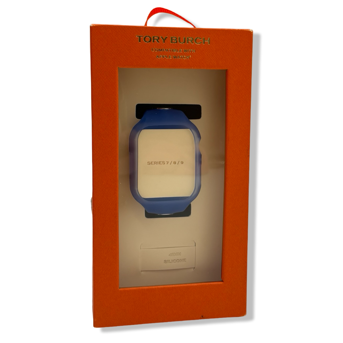 Pre-Owned Tory Burch T Monogram Blue Silicone Band for Apple Watch® - Series 7/8/9 - 41MM