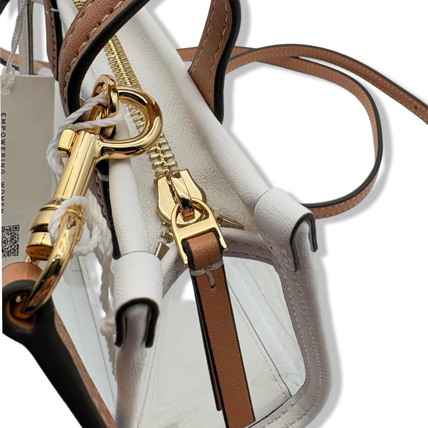 Pre-Owned Tory Burch Elle Gold-Tone Hardware Mini Nylon Tote Bag, Clear