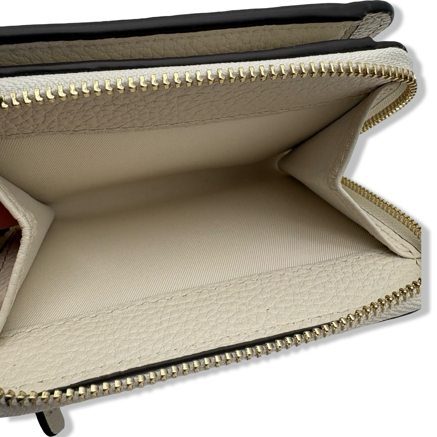 Pre-Owned Tory Burch Thea Ivory Pebbled Leather Bifold Wallet