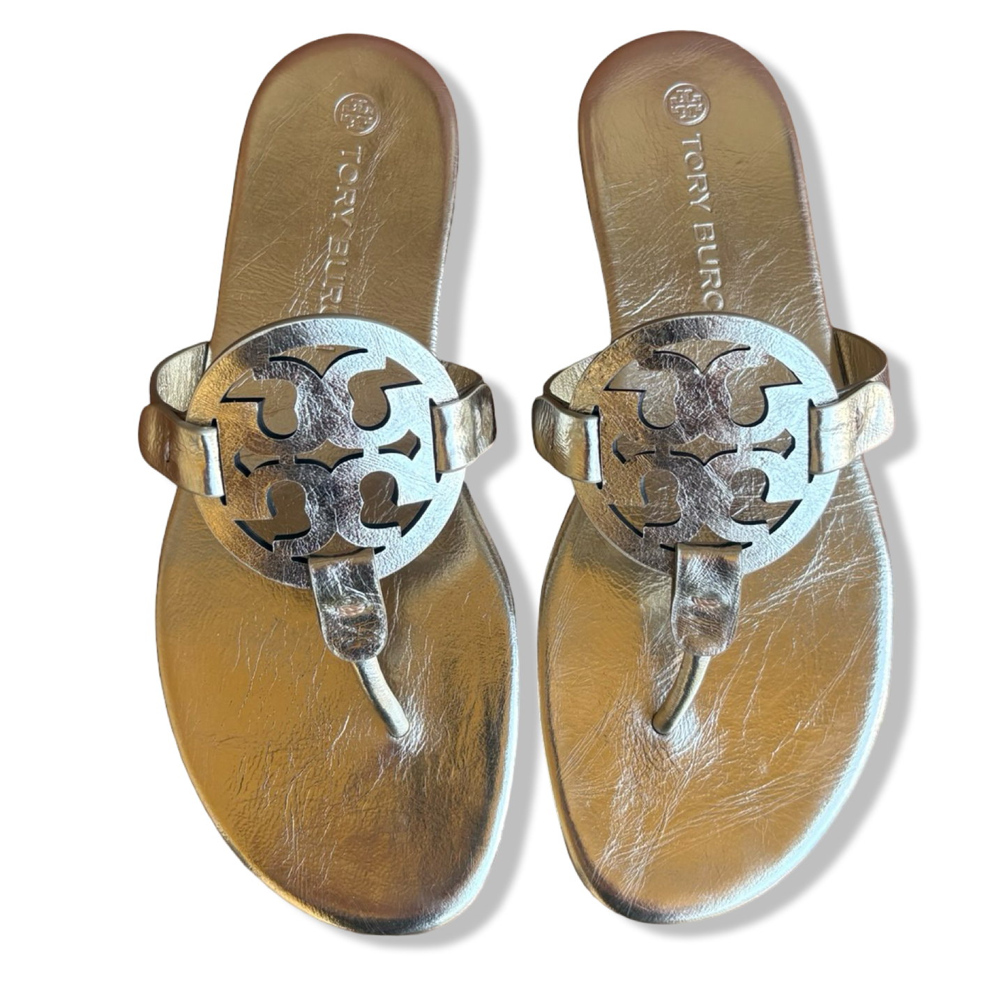 Pre-Owned Tory Burch Women's Miller Soft Sandals, Spark Gold, 7 Medium US - B09V7YZRR3