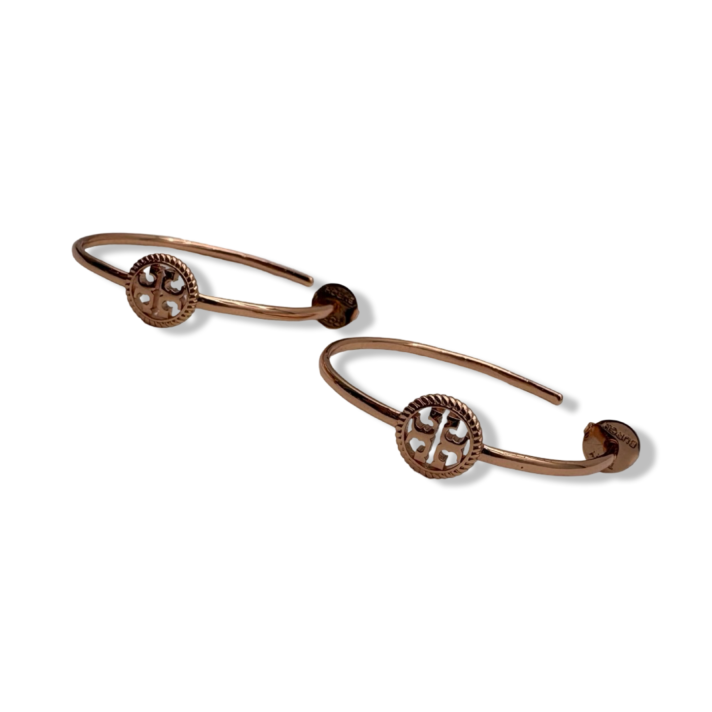 Pre-Owned Tory Burch Women's Rope Logo Hoop Earrings (Rose Gold) - B0CNS54LGP