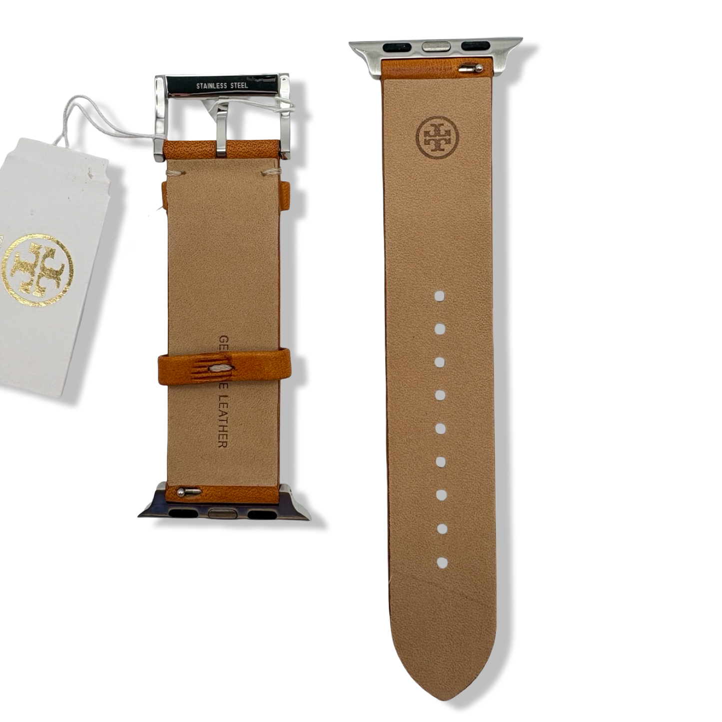 Pre-Owned Tory Burch Interchangeable McGraw Band Leather Strap For Apple Watch 38mm/45mm - Moose - TBS0100E
