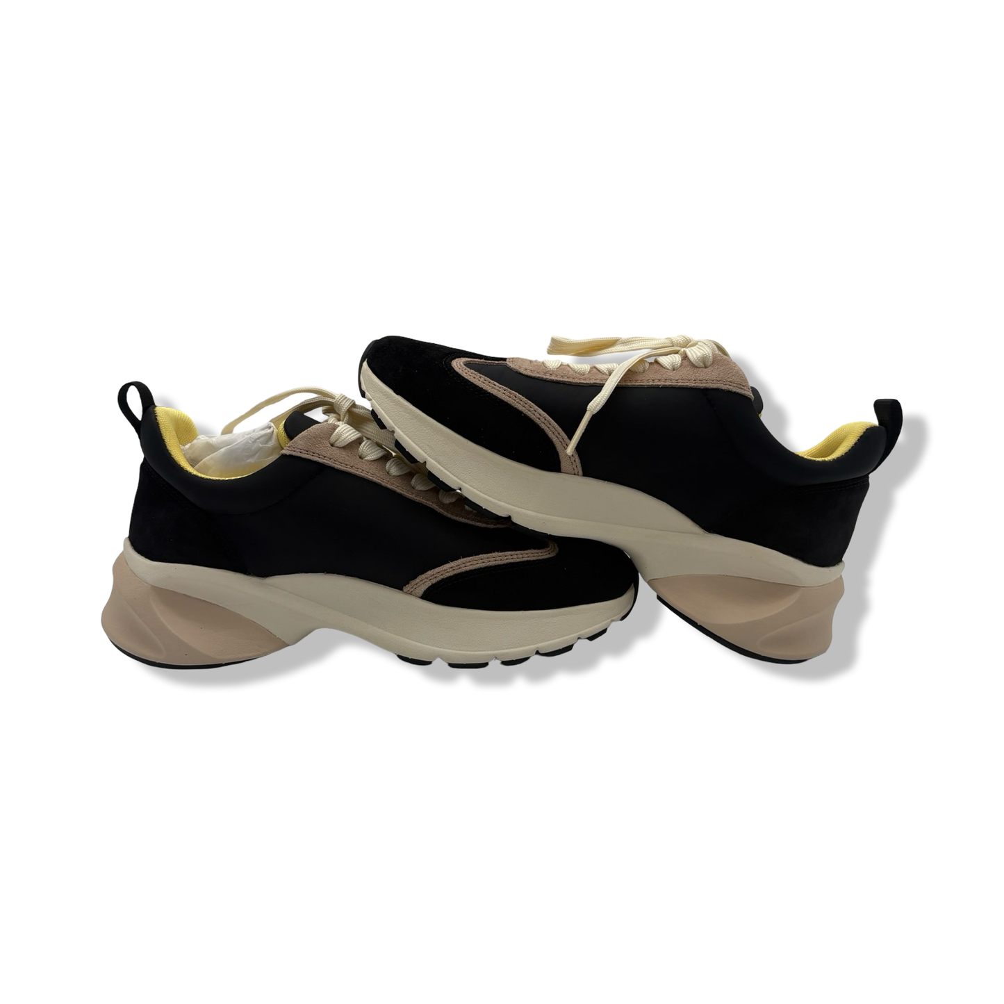 Pre-Owned Tory Burch Women's Good Luck Trainer Sneakers, Black/Cream/Black, 6.5 Medium US - B099PMKWBS