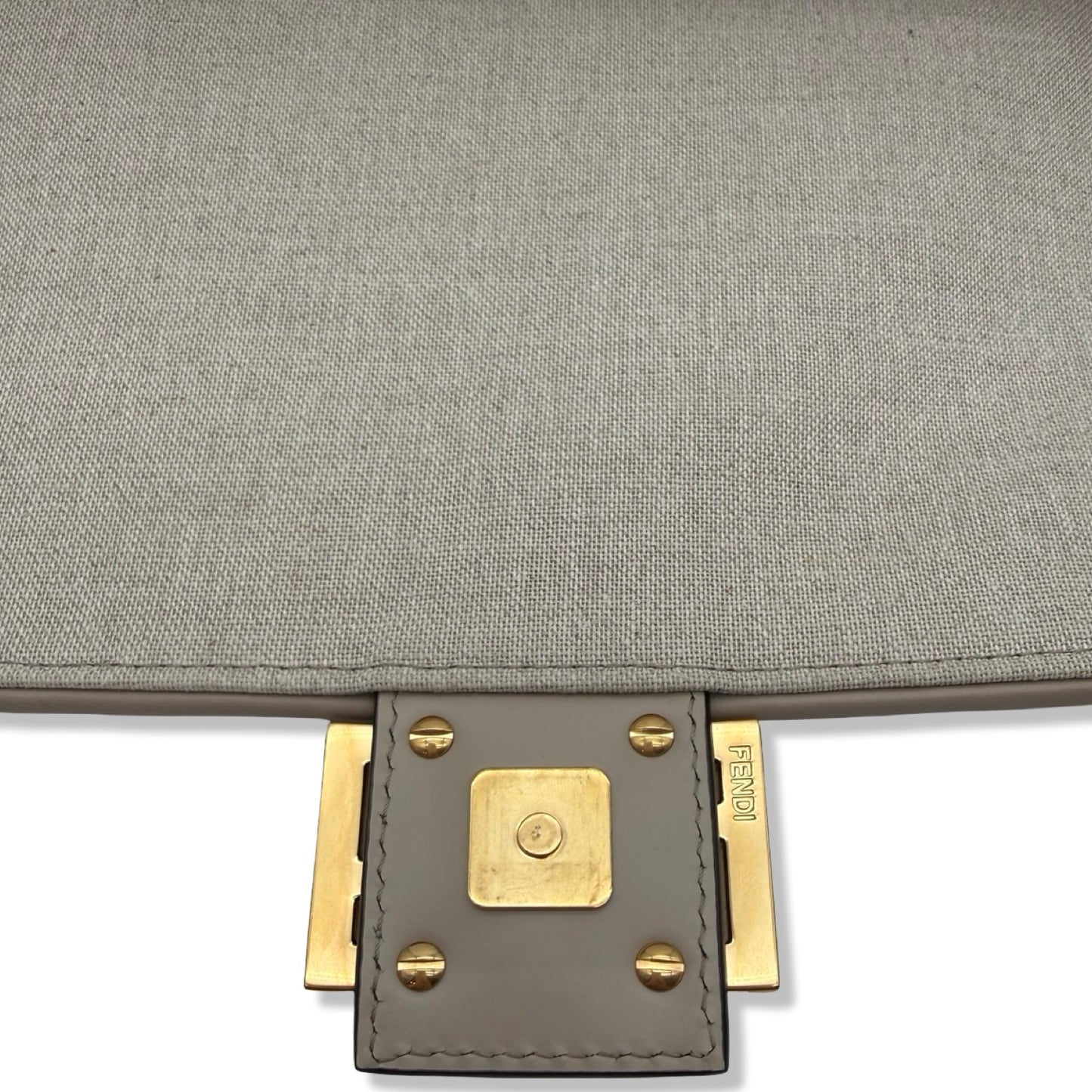 Pre-Owned Fendi Canvas Vitello King FF Embroidered Baguette - FEN1032