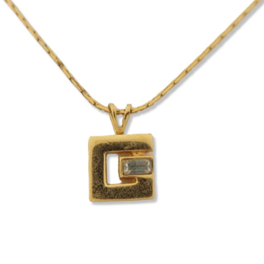 Pre-Owned Givenchy "G" Necklace with Rhinestone - GIV1009