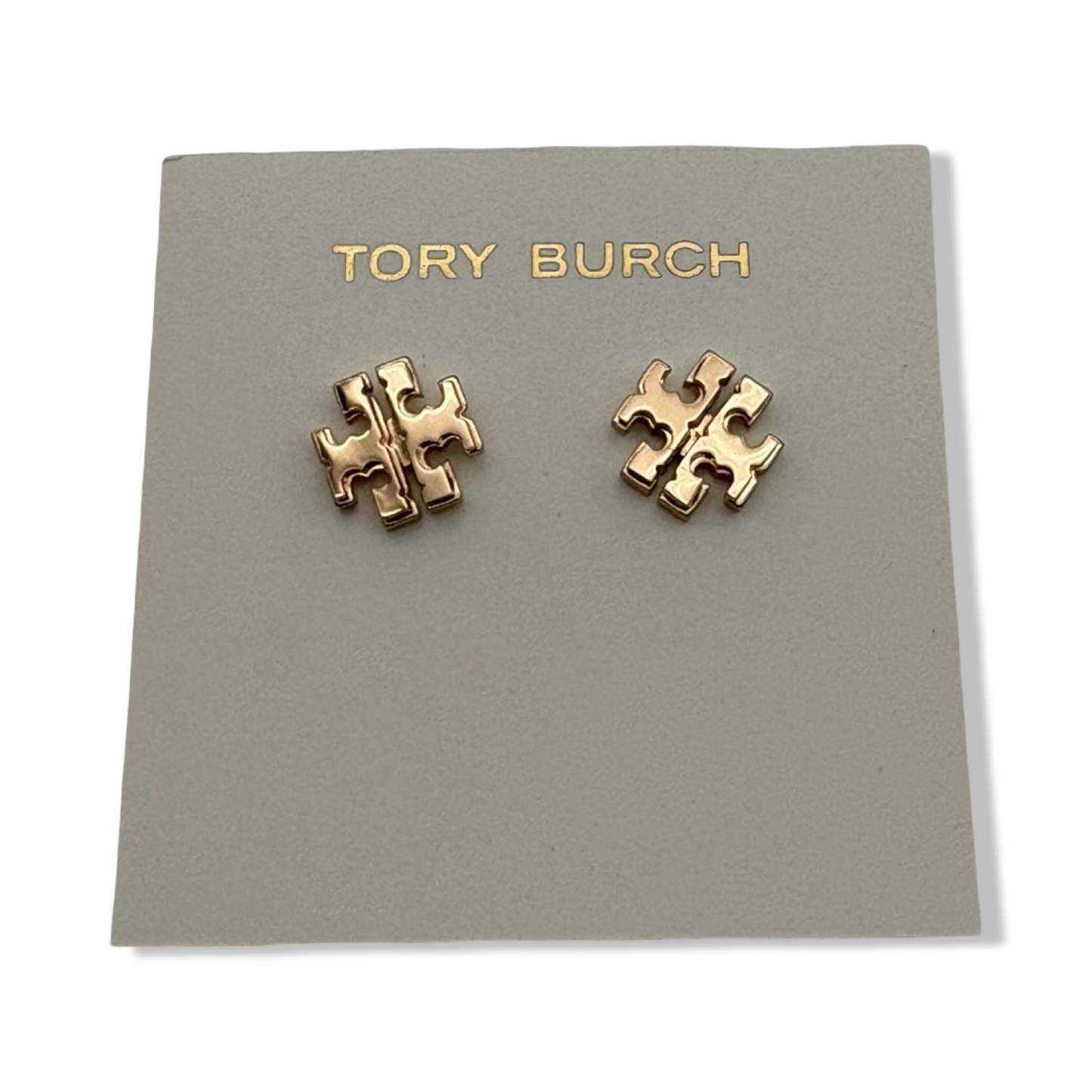 Pre-Owned Tory Burch Women's Small Logo Stud Earrings (Tory Gold) - B0BP8H36DK