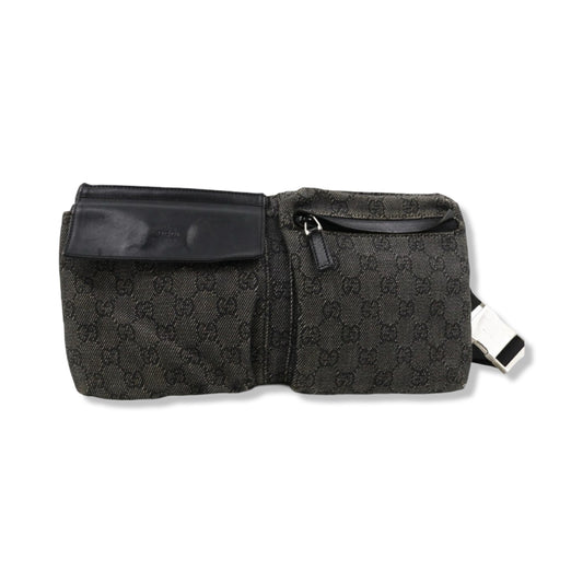 Pre-Owned Gucci GG Canvas Double Pocket Belt Bag - G1117