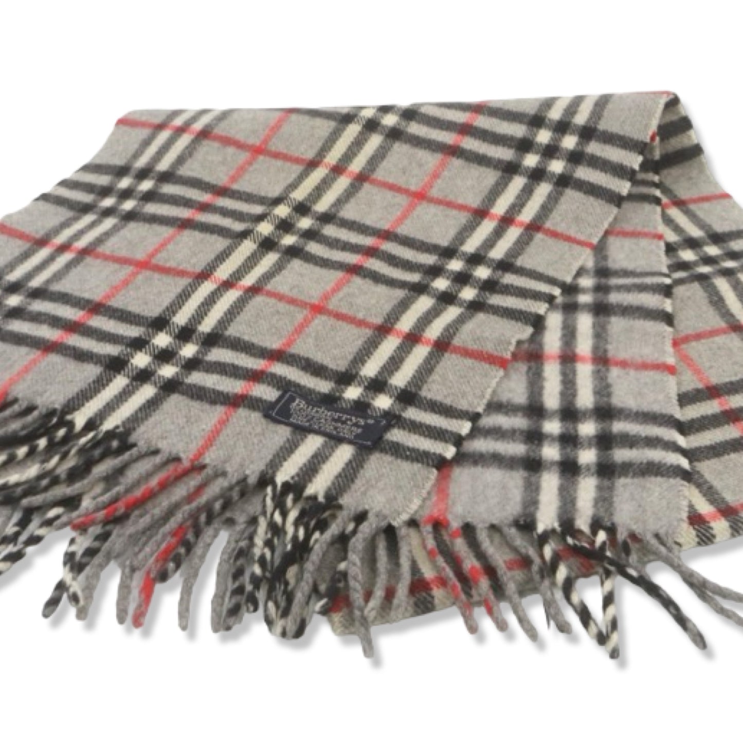 Pre-Owned Burberry Grey Check Cashmere Scarf - BB1050