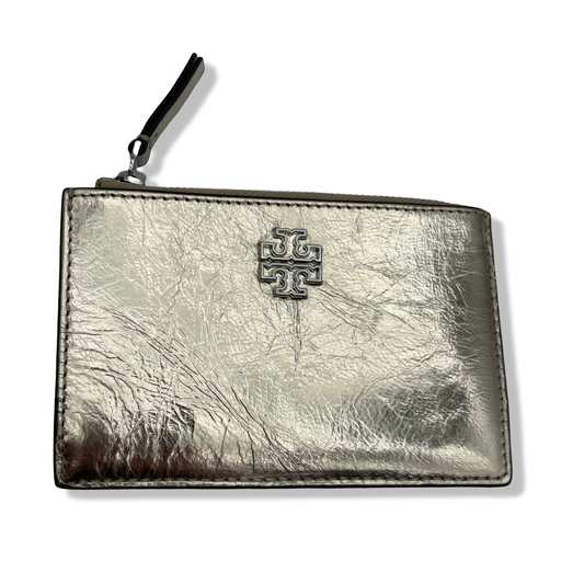 Pre-Owned Tory Burch Women's Britten Metallic Zip Card Case Wallet - B0FTMMBNG9
