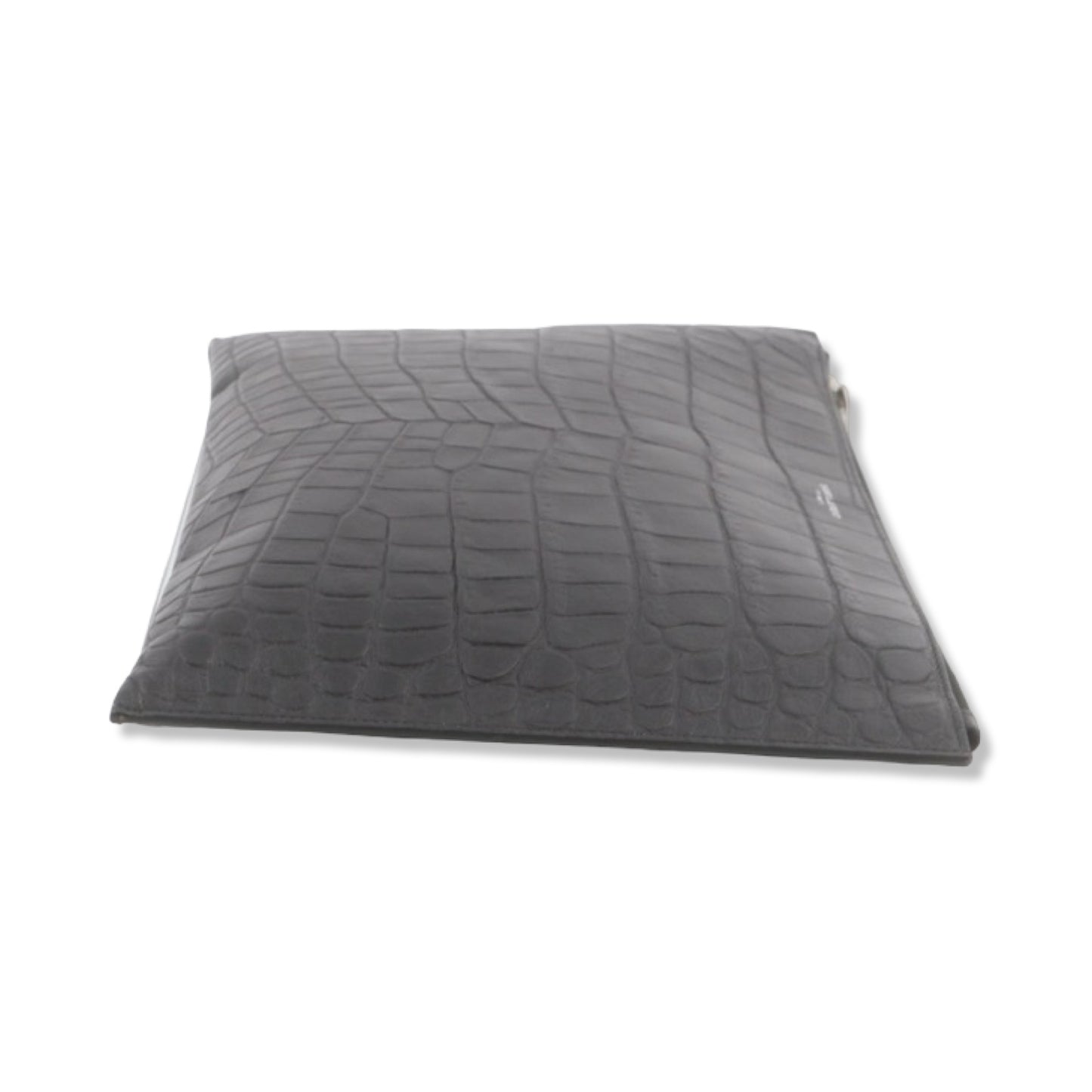 Pre-Owned Saint Laurent Croc Embossed Leather Pouch - YSL1023