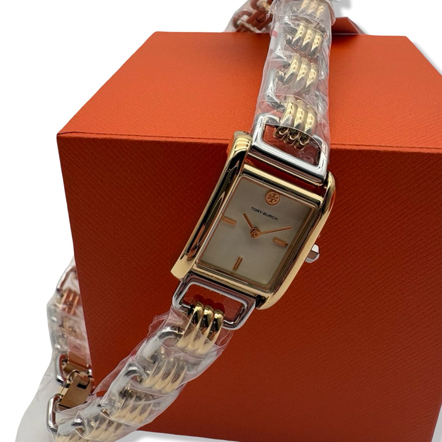 Pre-Owned Tory Burch Women's Eleanor Small Two-Tone Stainless Steel Double Wrap Bracelet Watch (Model: TBW1074) - B0DJ1H5H9C
