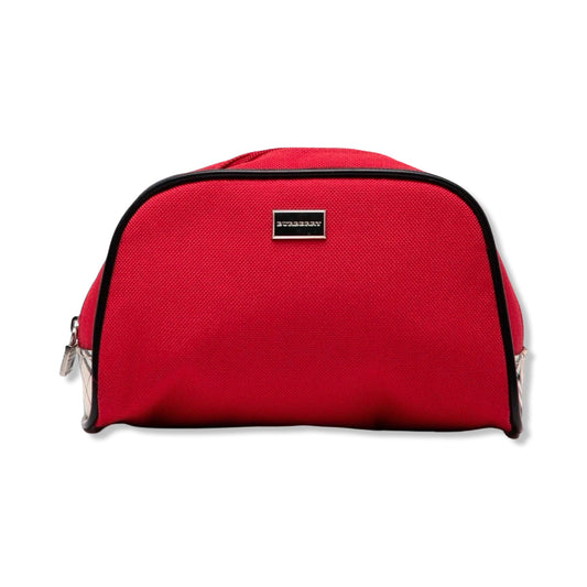 Pre-Owned Burberry Red Canvas Cosmetic Pouch -  BB1069