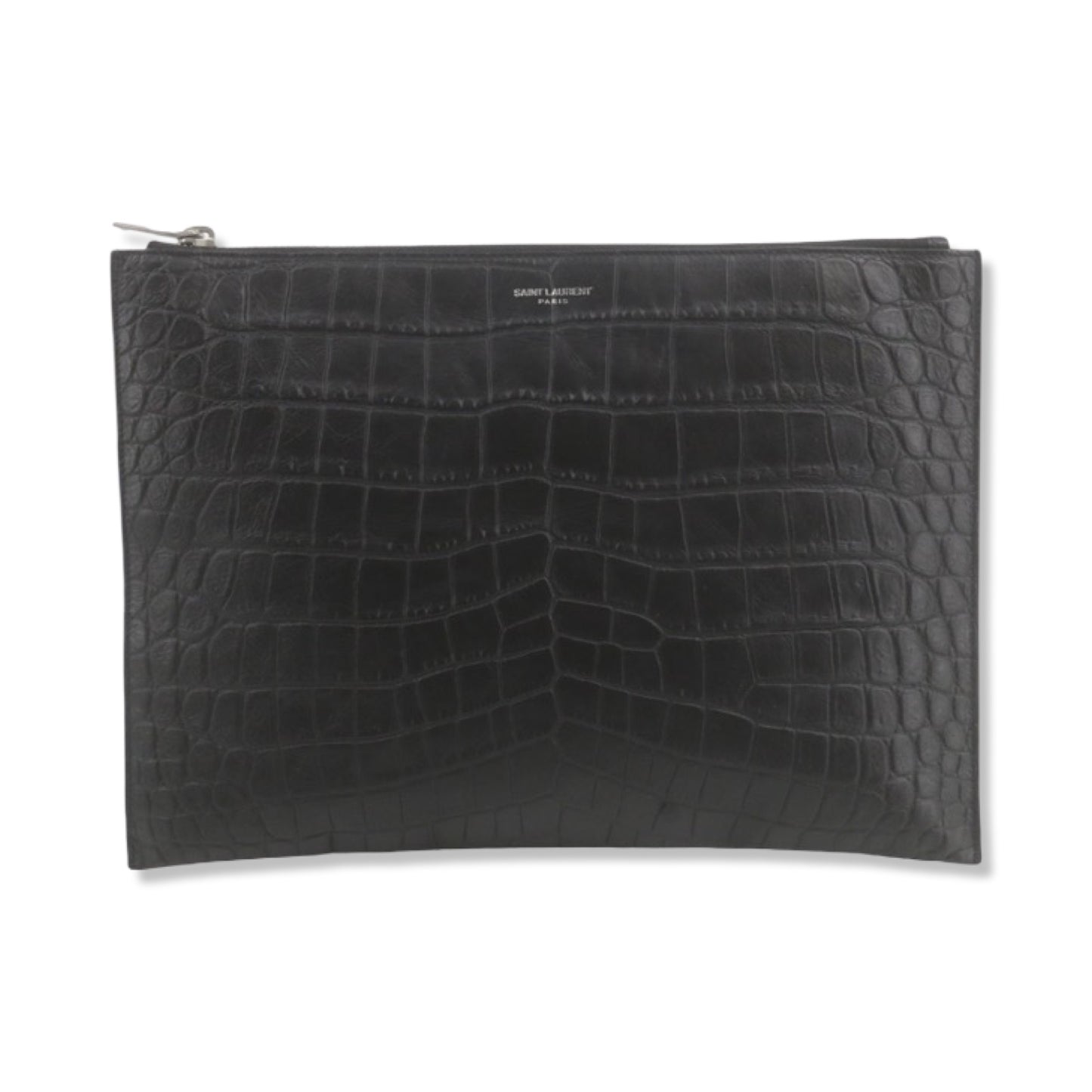Pre-Owned Saint Laurent Croc Embossed Leather Pouch - YSL1023