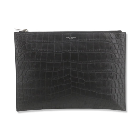 Pre-Owned Saint Laurent Croc Embossed Leather Pouch - YSL1023