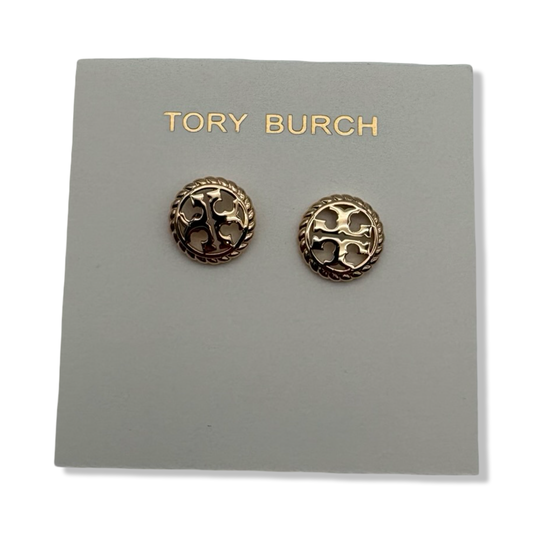 Pre-Owned Tory Burch Rope Logo Stud Earring 136618 Gold 720 - B0B7P1B4JM