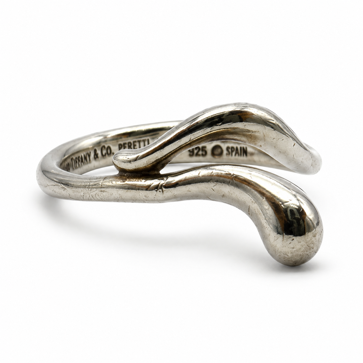 Pre-Owned Tiffany & Co Sterling Silver Elsa Peretti Vintage Teardrop Ring - Size 4 - TIF1072