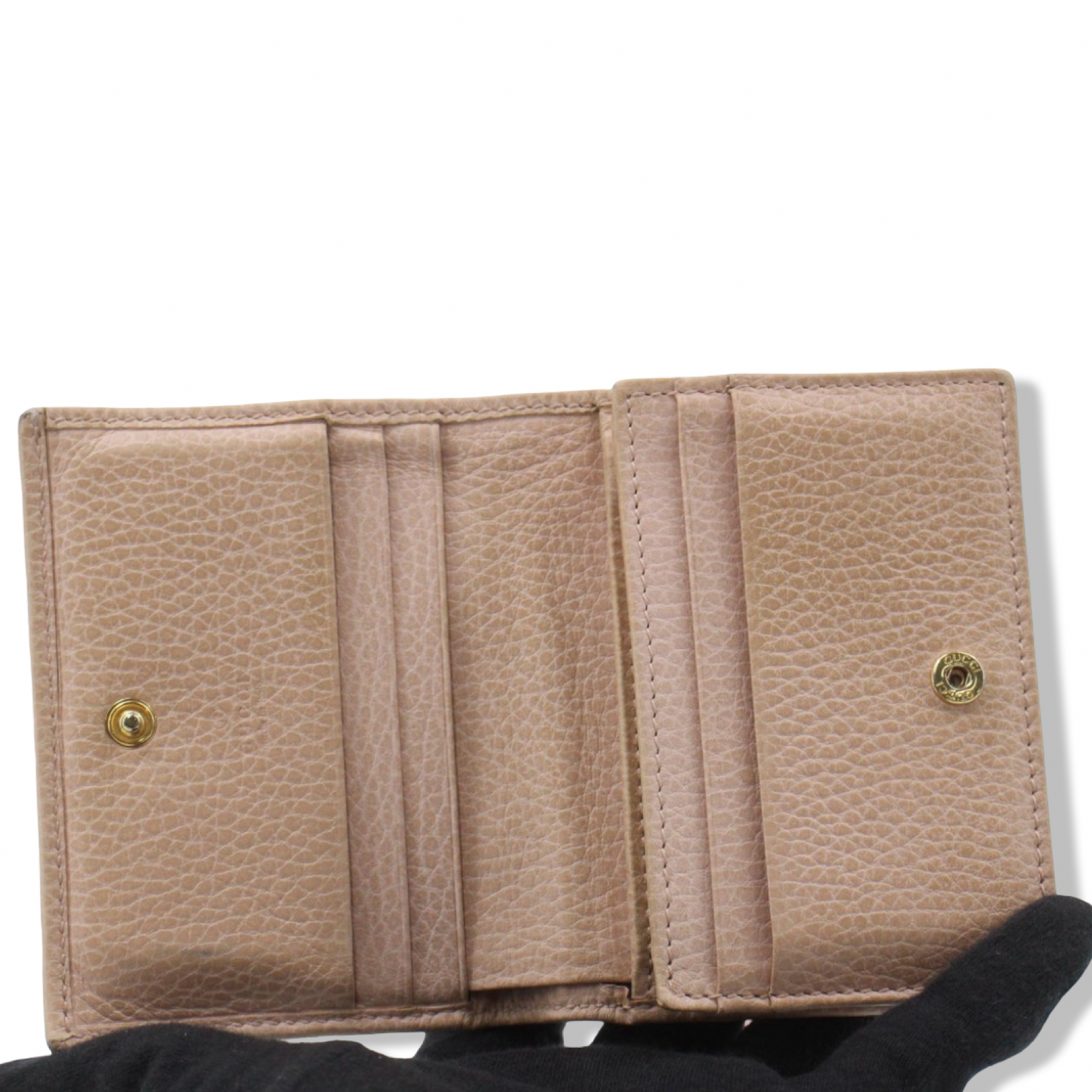 Pre-Owned Gucci Leather Snap Card Holder - G1199