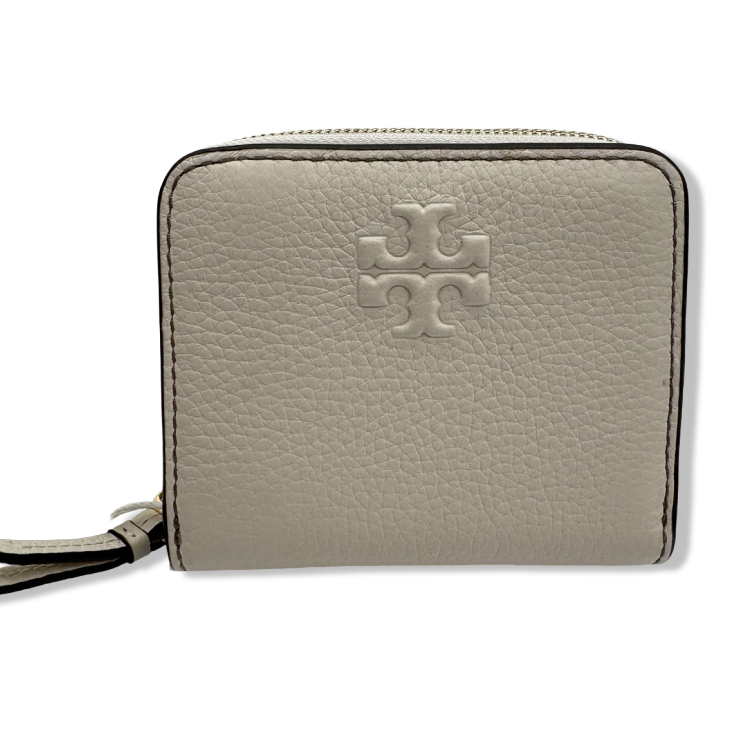 Pre-Owned Tory Burch Thea Ivory Pebbled Leather Bifold Wallet
