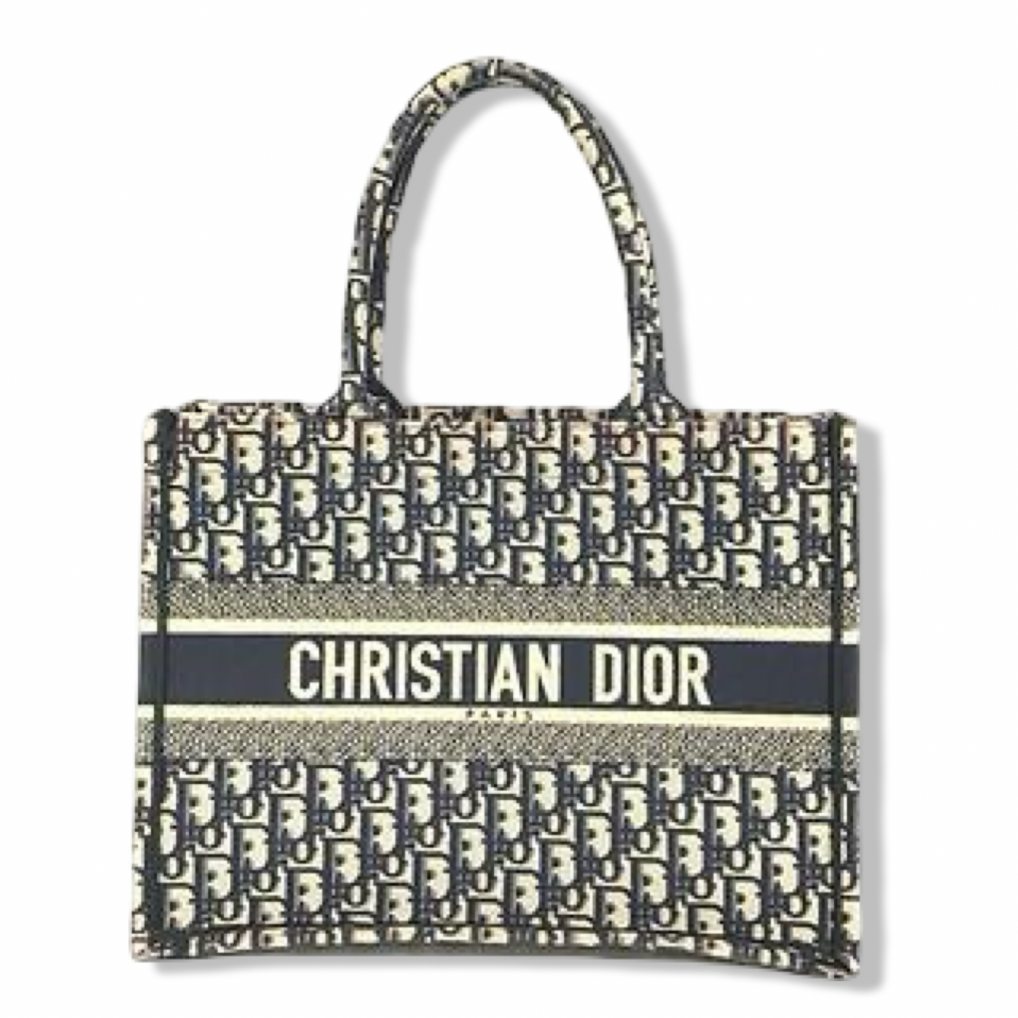 Pre-Owned Dior Oblique Canvas Medium Book Tote - Navy - DIO1079